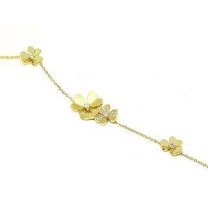 Flower Clover Bracelet 18K Gold Plated 925 Sterling Silver Yellow Gold